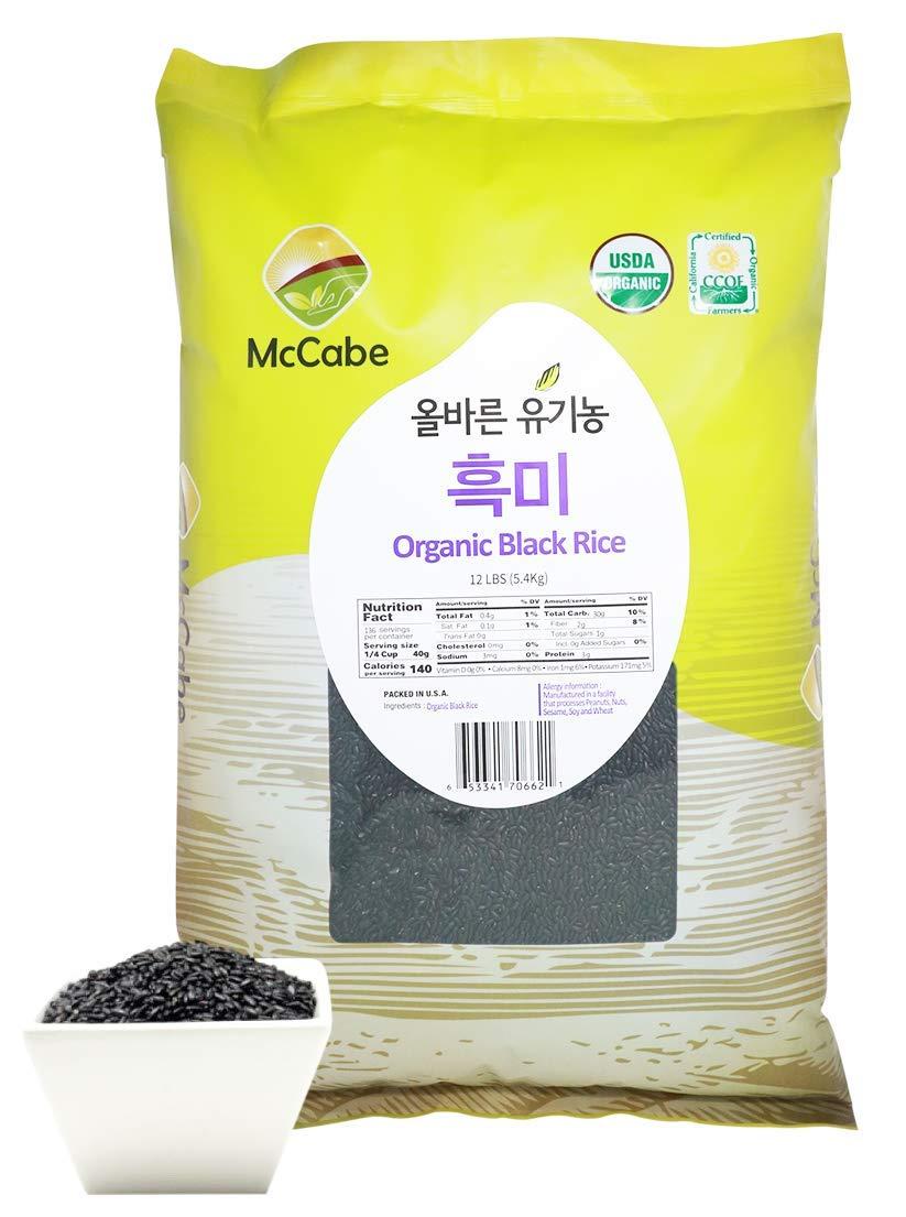 McCabe McCabe Organic Black Rice - Gluten Free Black Rice - Rich in Fiber & Minerals | USDA and CCOF Certified | Packed in USA | 12 lbs