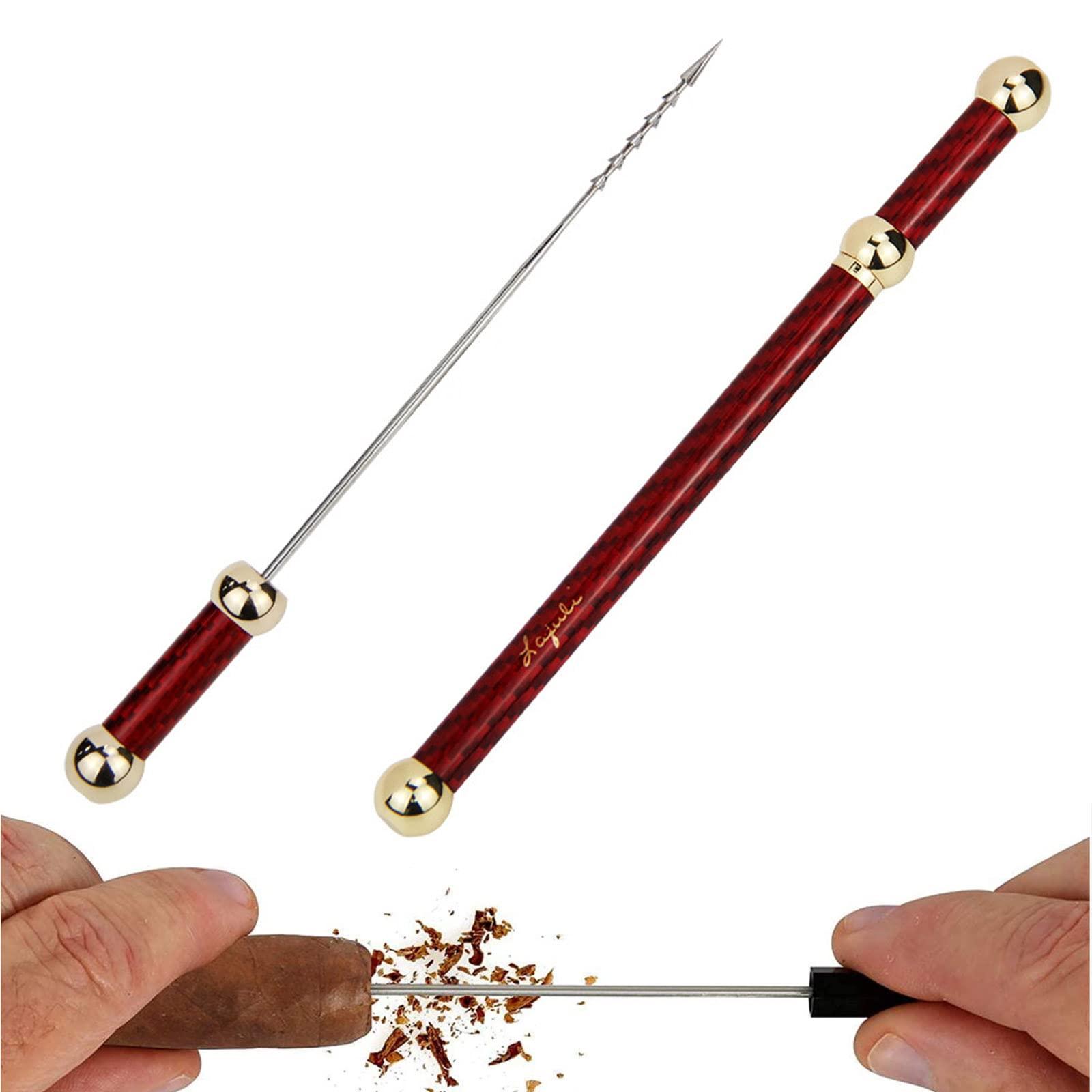 Cofepy Cigar Needle Cutter Vintage Cigar Draw Enhancer Tool Precision Practical Cigar Accessories Cigars Rust-Proof Gift,Red