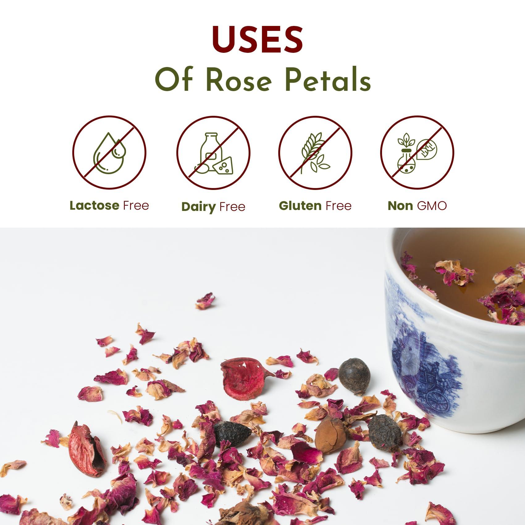 Organic Way Organic Way Rose Petals Dried (Rosa Centifolia) - Pure, Edible & Fragrant for Tea | Organic & Kosher Certified | Raw, Vegan, Non GMO & Gluten Free | USDA Certified | Origin - India (1/2LBS / 8Oz)
