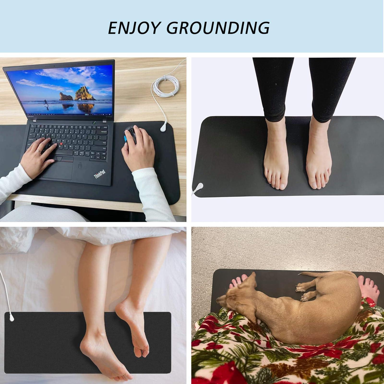ATE Health Grounding Mat Kit -Universal Grounding Mat (10 x 26.7) for Healthy Grounding Energy with Grounding Wristband and 15ft Straight Cord,Indoor Grounding for Full Body Balance & Wellness Support