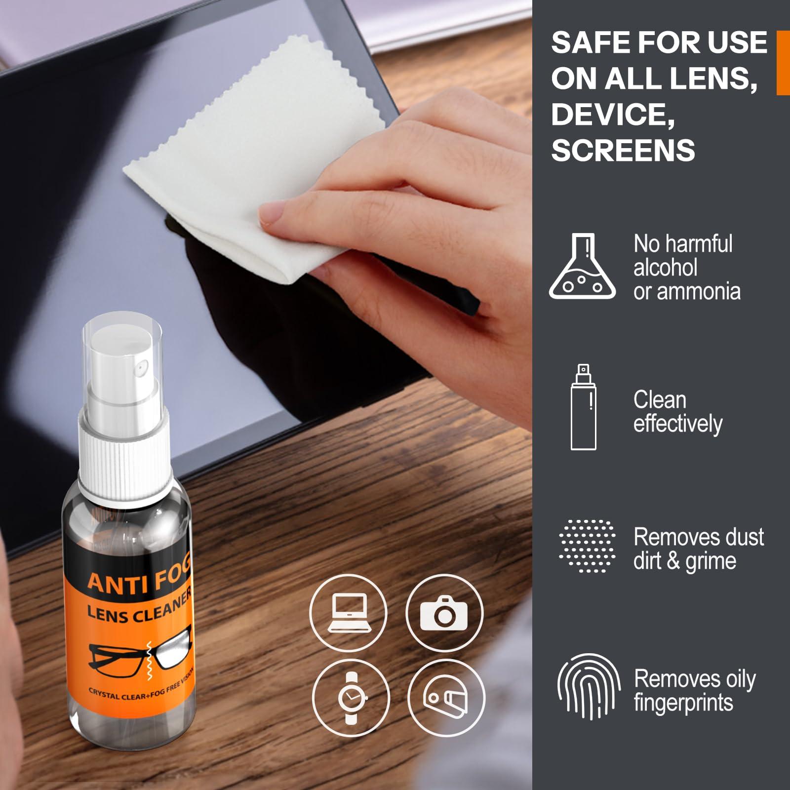 Maxsure Glasses Cleaner,8 in 1 Glasses Cleaning Kit with 24H Anti Fog Eyeglass Cleaner Spray| Portable Glasses Cleaner Tool|Eye Glass Clean Cloths, Glasses Anti Slip with Soft Eyeglass Nose Pads & Ear Grip