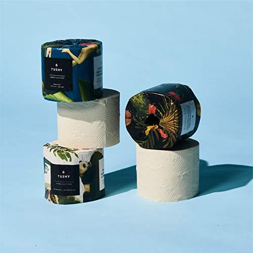 TUSHY TUSHY Premium Bamboo Toilet Paper | 3 Ply, 300 Sheets Per Roll - 8 Pack