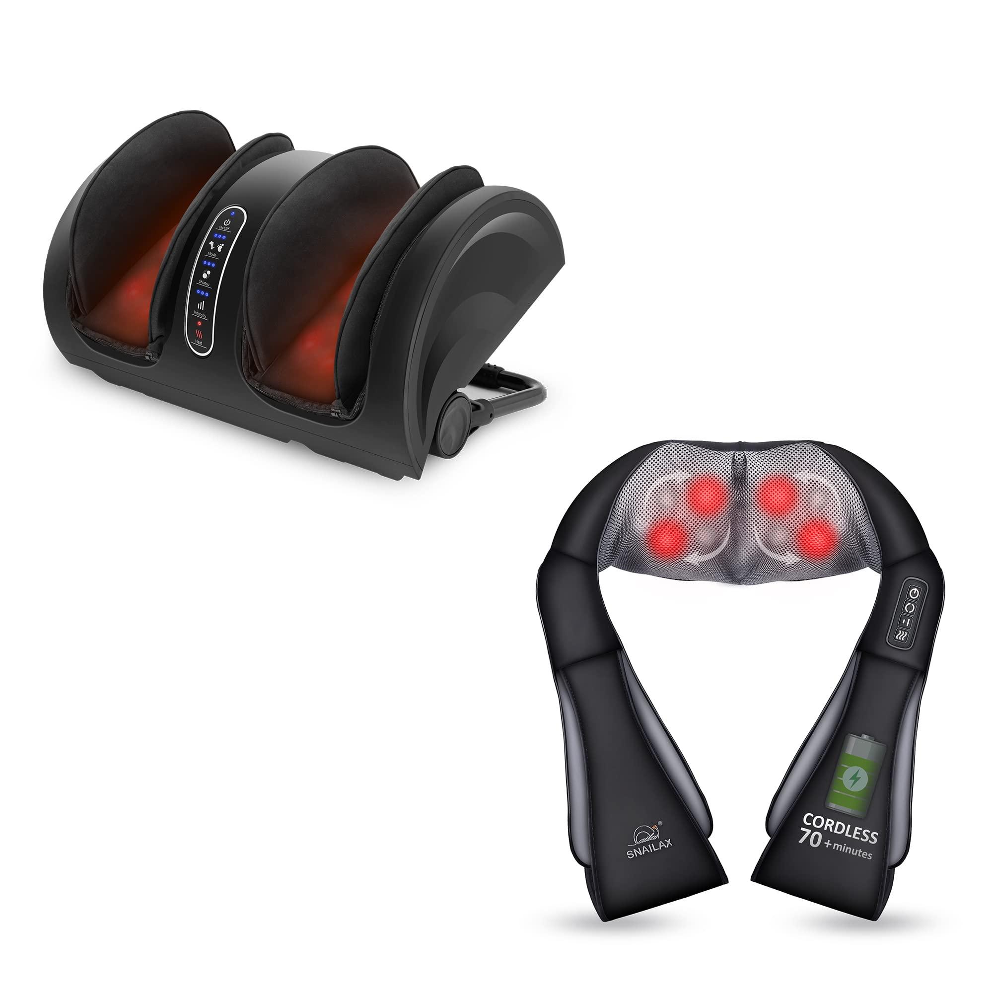 Snailax Snailax Cordless Neck Back Massager - Shiatsu Neck and Shoulder Massager with Heat, Portable Massagers for Neck and Back, Lumbar, Foot Electric Massage Pillow