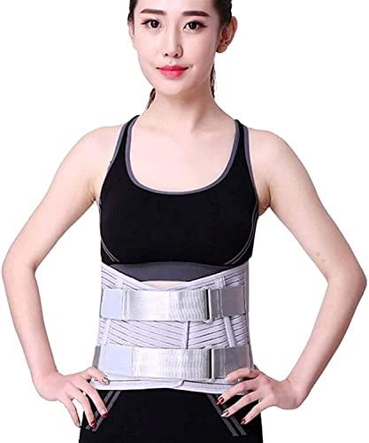 SJHY Lumbar Support Belt Back Brace Lumbar Support Belt,Physical Therapy Posture Corrector Arthritis Pain Relief Sciatica Scoliosis for Women and Men Back Braces (Color : Silver, Size : Large)