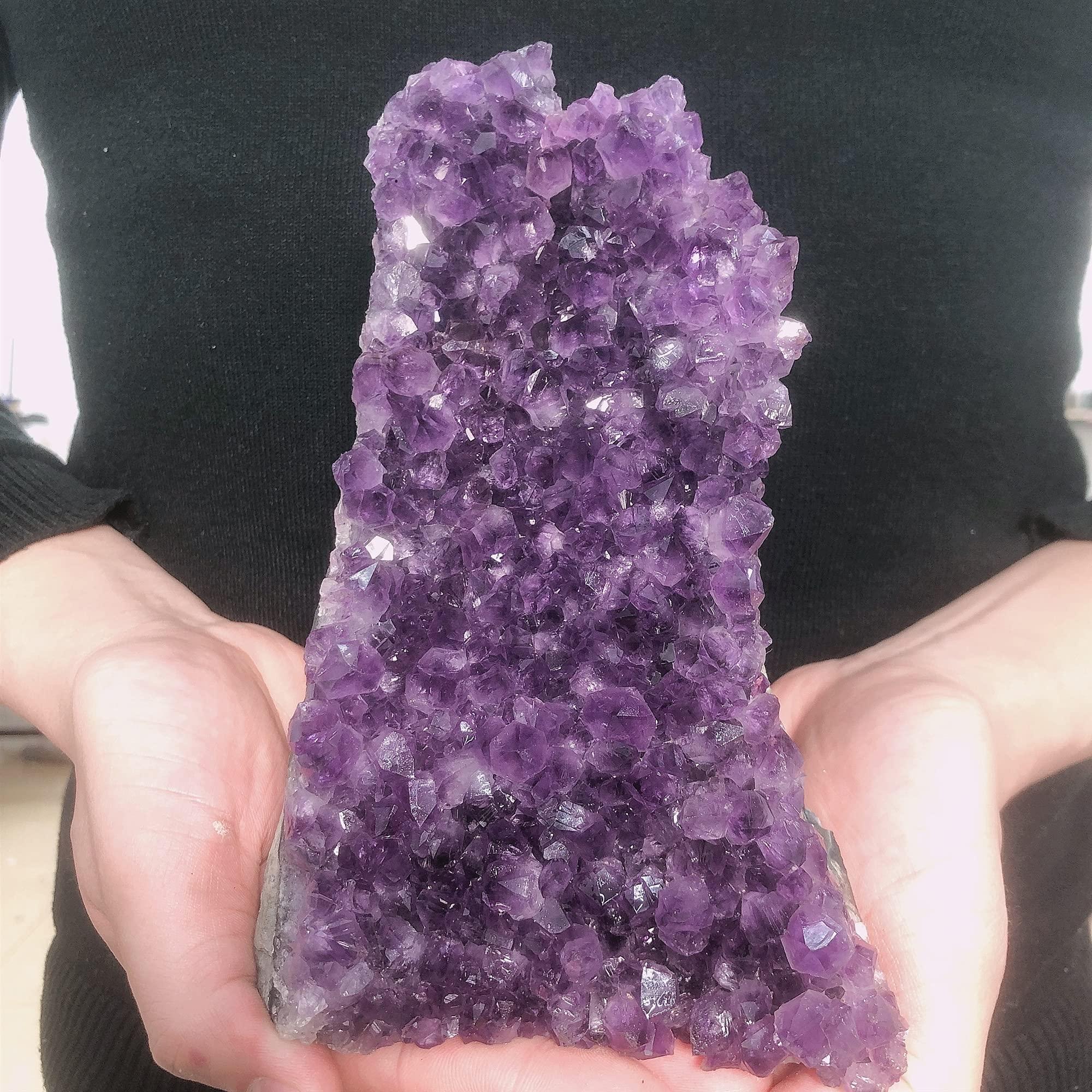 SAIYI Yalych for Meditation 1pc Natural Amethyst Quartz Cluster Jeode Specimen Crystal Healing Reiki Energy Stone Gemstone Mineral Desktop Home Decoration Minerals and Crystals (Size : 6kg)