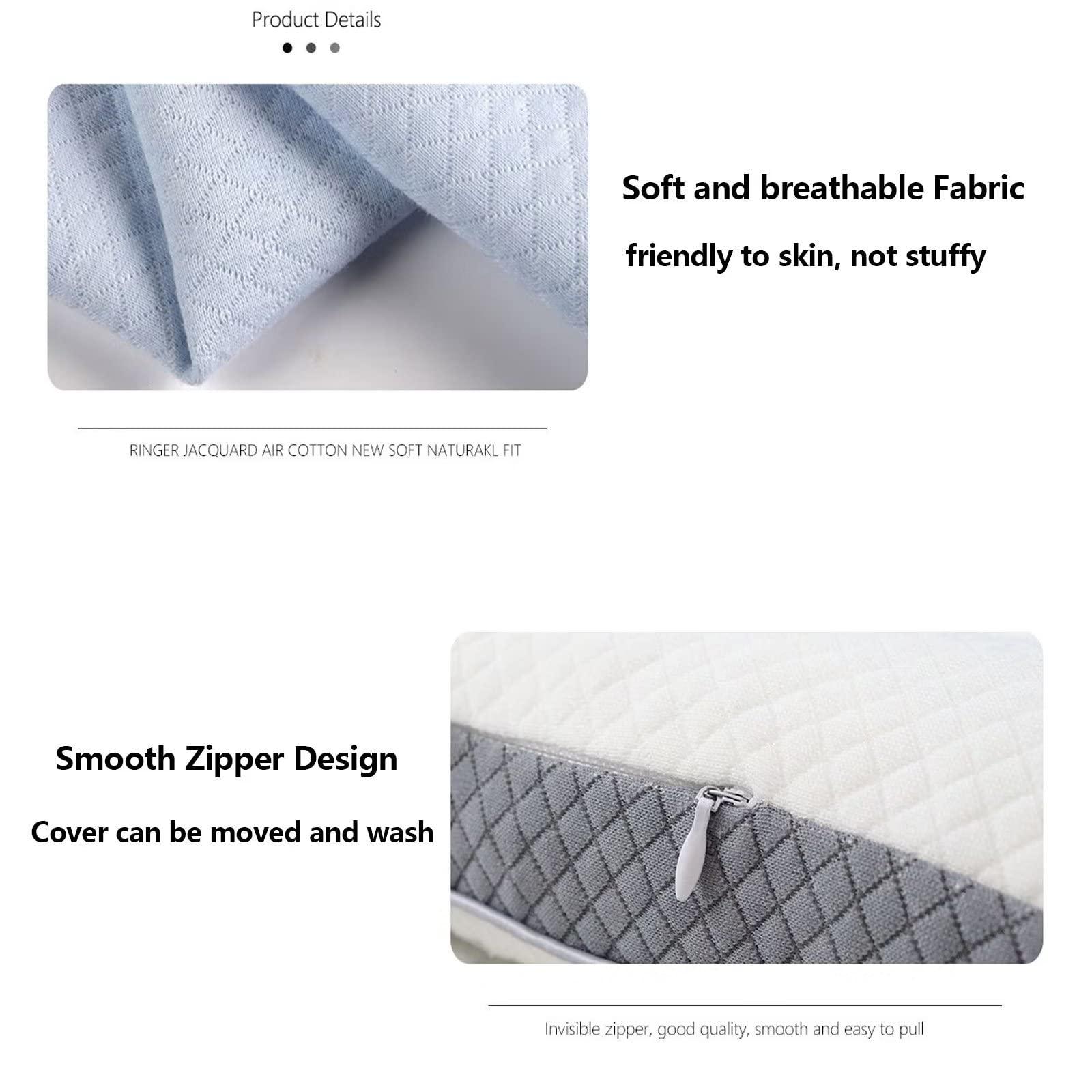 Yadlan Yadlan Side Sleeper Pillows for Adults, Neck Pillows for Pain Relief Sleeping Side Sleeper, Massage Magnets Cervical Pillow for Neck Pain Relief Ergonomic Pillow Detachable Cober with Zipper Blue