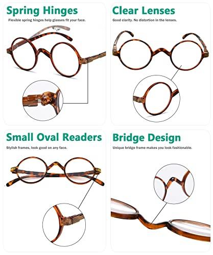 Eyekepper Eyekepper Round Reading Glasses a Little Large than Vintage Professor Oval Readers (Brown Tortoise,+4.00)
