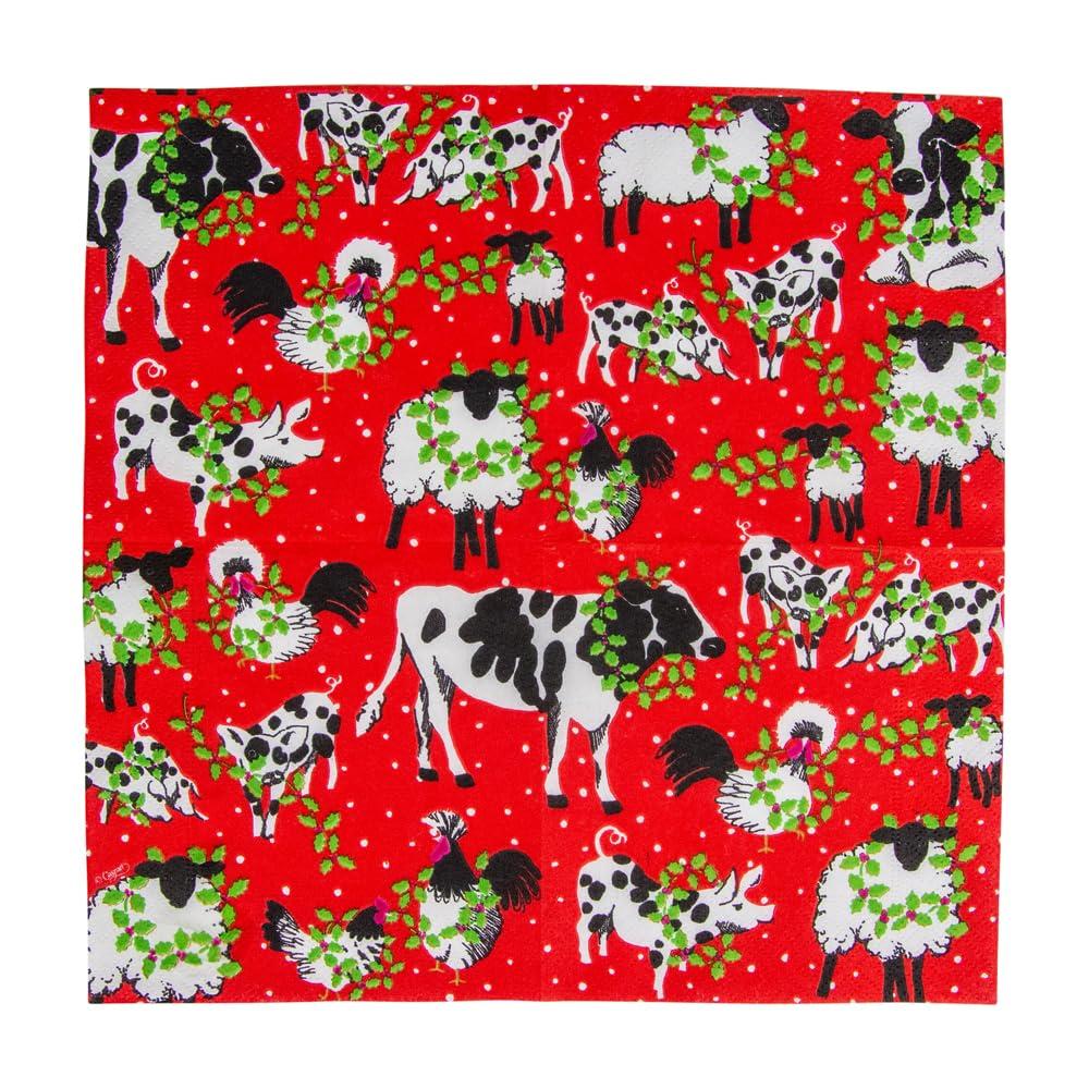 Caspari Caspari Christmas on the Farm Paper Cocktail Napkins - 20 Per Package