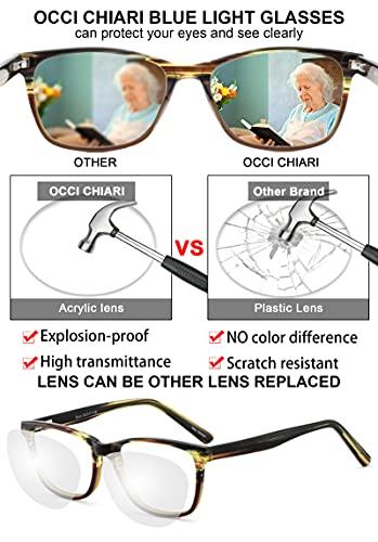 OCCI CHIARI OCCI CHIARI Anti Blue Light Reading Glasses Computer Games Eyewear Rx Frame 1.0 1.5 2.0 2.5 3.0 3.5 4.0(100)
