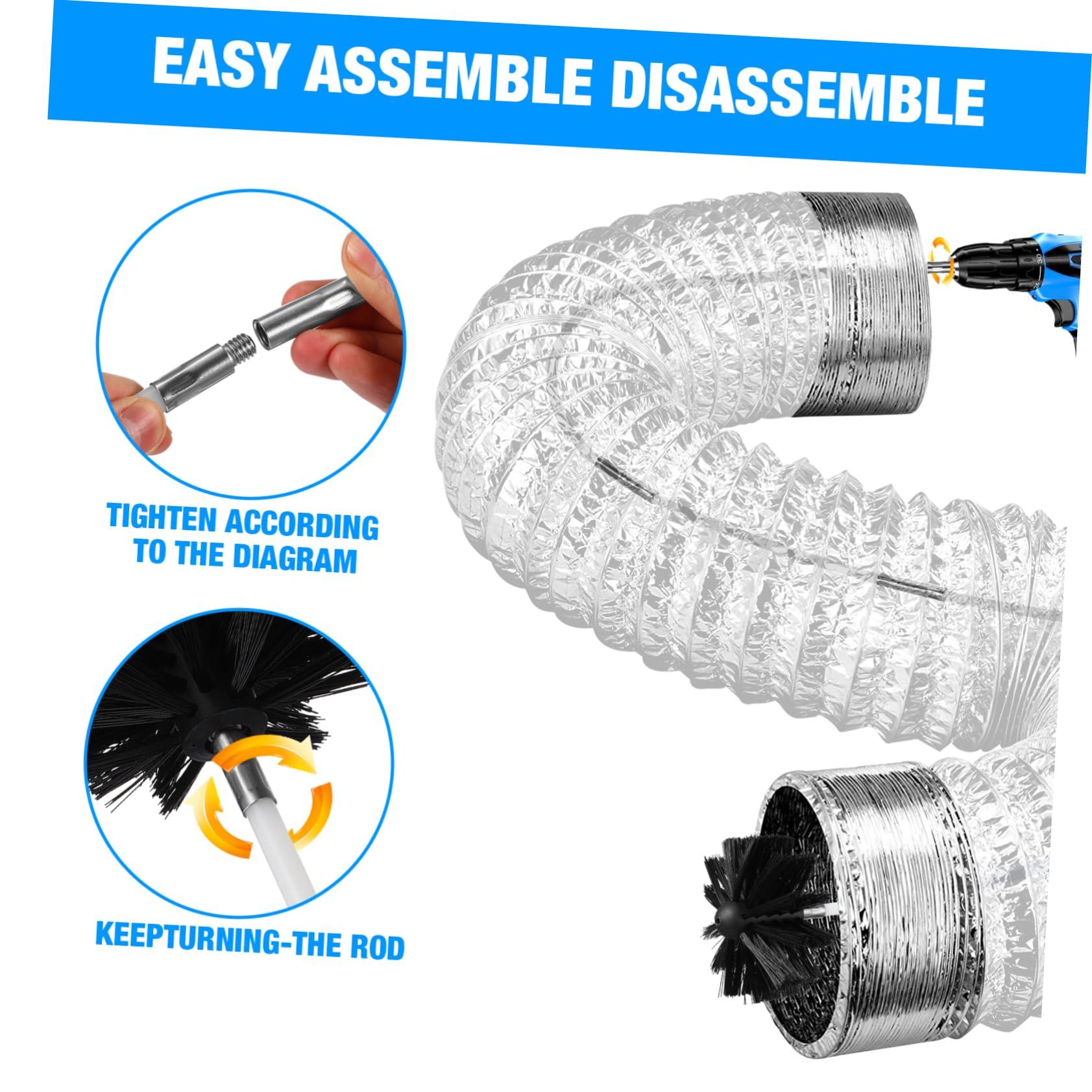 TOVINANNA TOVINANNA Dryer Vent Cleaner Kit Laundry Room Organization Cleaner Brush Air Duct Cleaning Tools with Tubes Nylon Dryer Duct Brush Set fopr Fast Cleaning 16x3.in(4ps Hose + 1ps Brush)