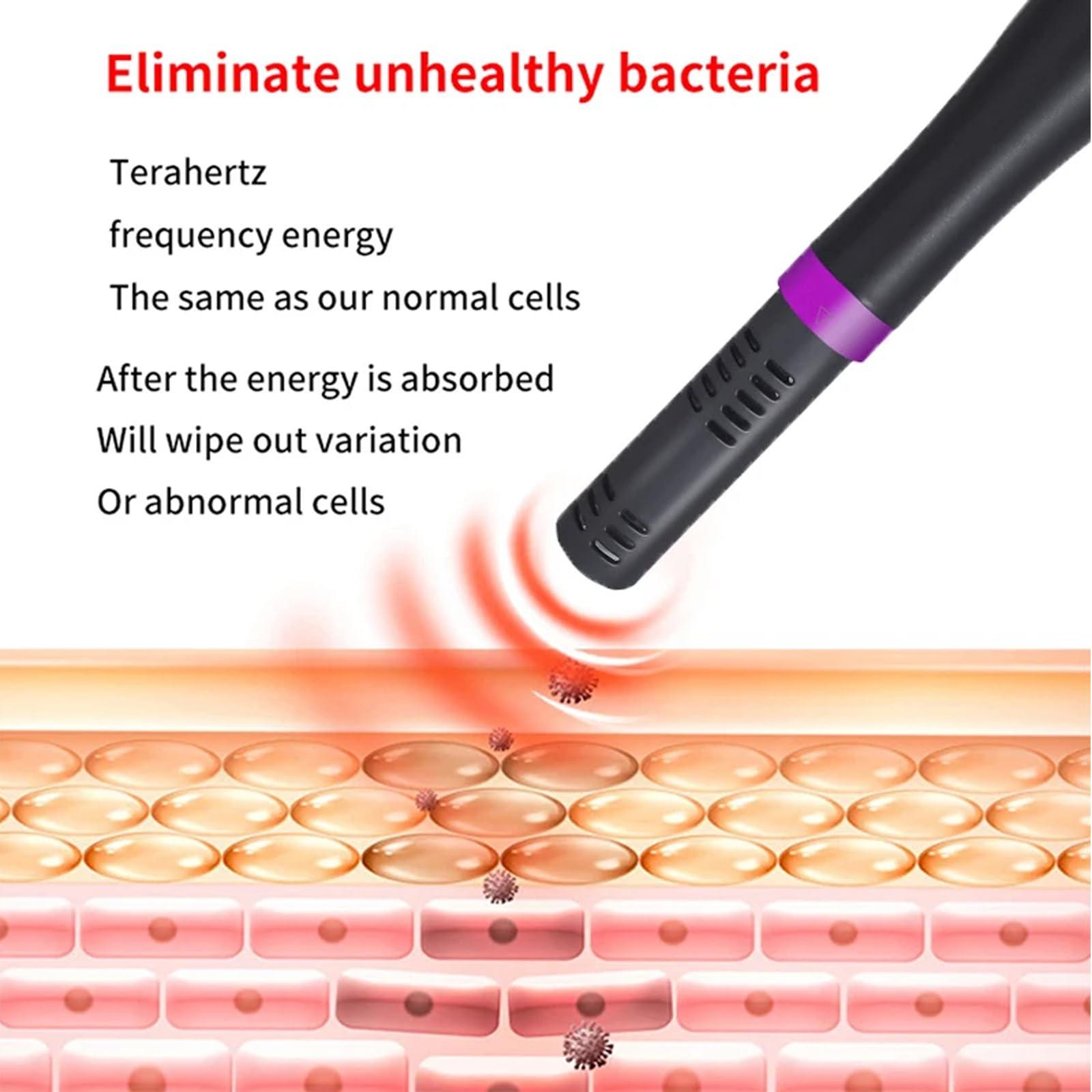 PODEC Terahertz Physiotherapy Device, Thz Blower Wand with Rotary Switch Design, 3 Levels of Wind Adjustment, Dredge The Meridians, Relieves Body Pain, for Home Spa Salon