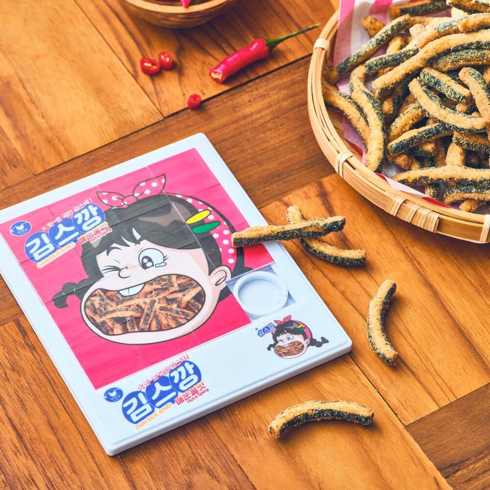 ROM AMERICA MANJUN Kimskkang Seaweed (Nori) Snack 3 Pack Original Favor ( ) and 3 Pack Hot&Spicy Favor ( )