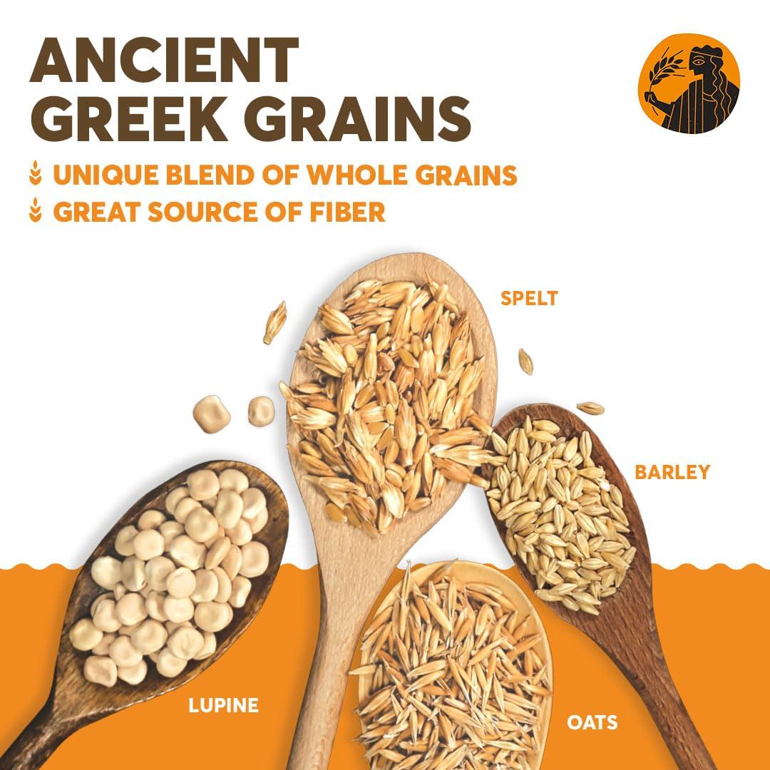 Olyra Ancient Greek Grains Olyra Breakfast Biscuits Cinnamon Tahini, Kids Healthy Snacks, Low Sugar, High Fiber, Plant-Based Protein Cookies, Organic Breakfast Cookies with Ancient Greek Grains, 24 Packs