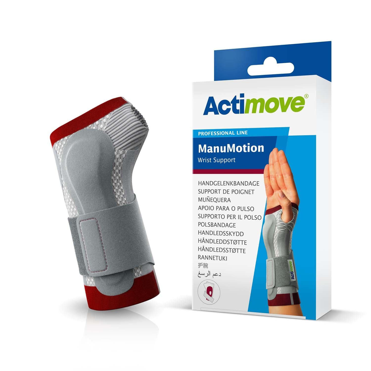 Actimove Actimove Professional ManuMotion Wrist Support | Wrist Brace with Thumb Support for Arthrosis, Rheumatoid Arthritis, Sprains, Tendon, Soft Tissue & Ligament Injuries, Postoperative Care | White, Left, Large