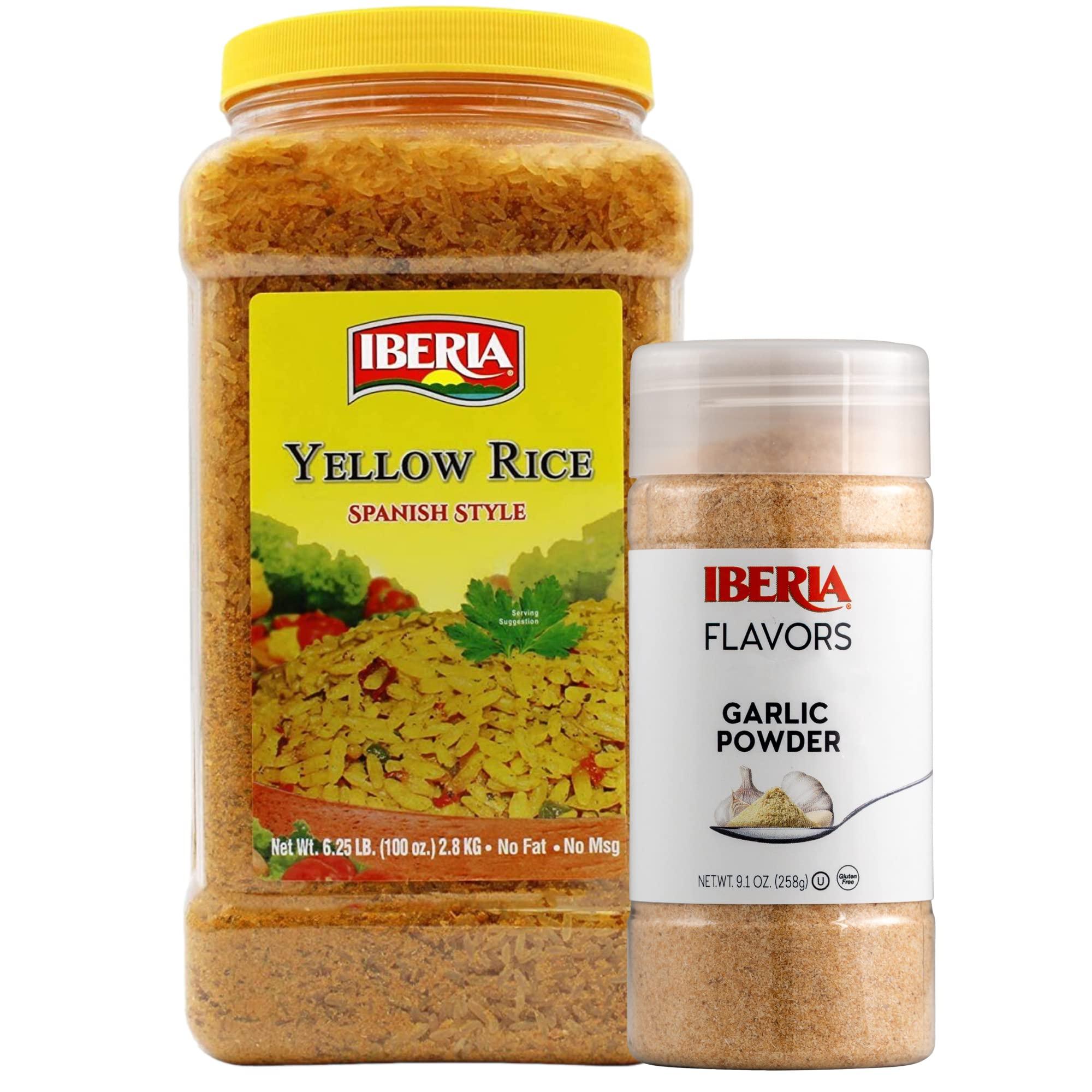 Iberia Iberia Yellow Rice 6.25 lb. Bulk Spanish Style Seasoned Rice + Iberia Garlic Powder, 9.1 Oz