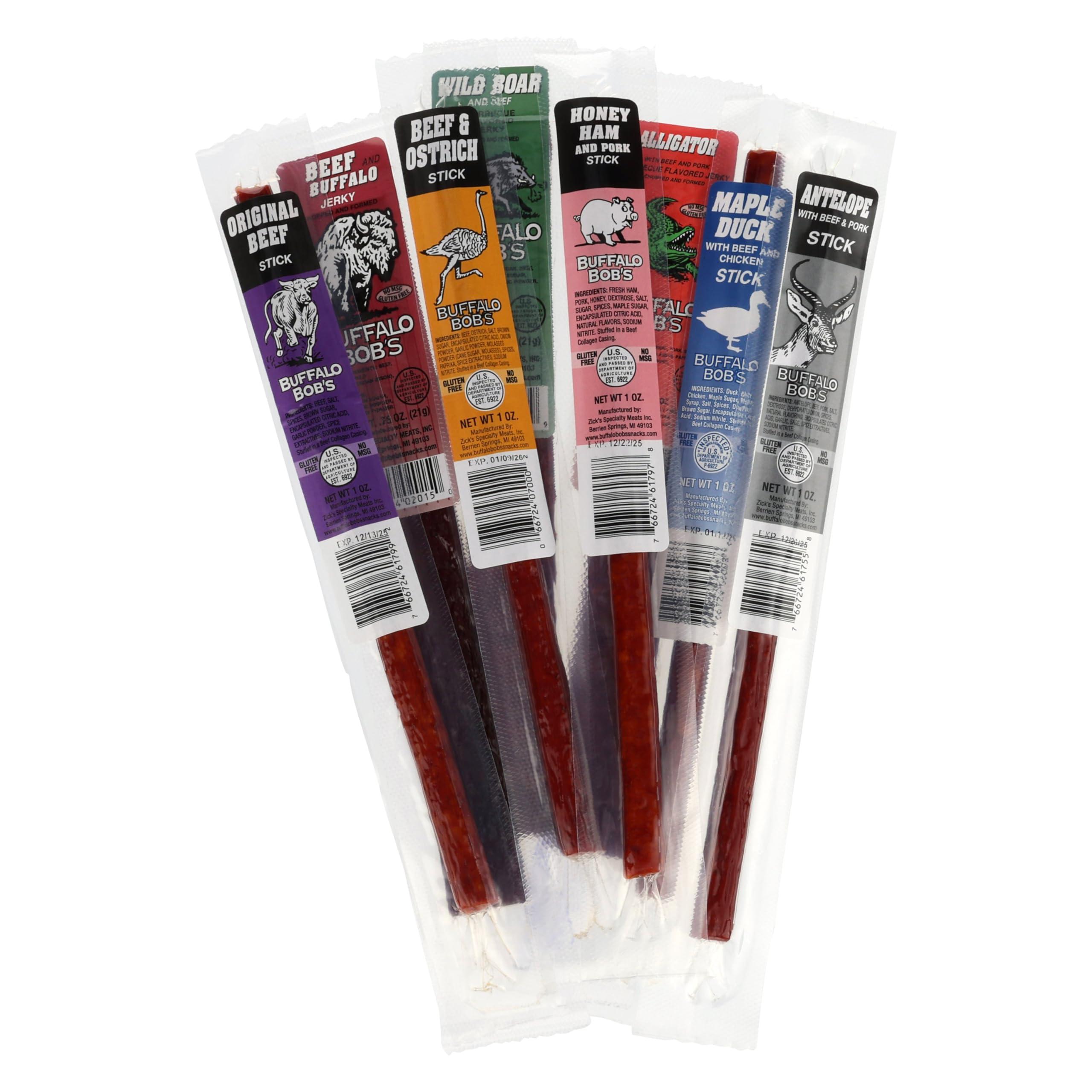 Jerky Dynasty Jerky Dynasty The Ultimate 27-Piece Exotic Jerky Gift Set - Buffalo Bob\'s Wild Game Jerky Variety Pack - Exclusive Flavors, Hefty Discount, Great for Stocking Stuffer & Protein Snack - Farm-Raised