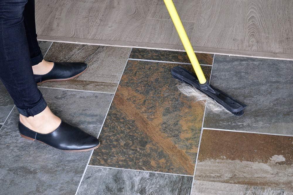 FURemover FURemover Original Pet Hair Rubber Broom with Squeegee, with 58 Telescopic Handle for Carpet, Tile and Hardwood and Scrub Cloth Combo