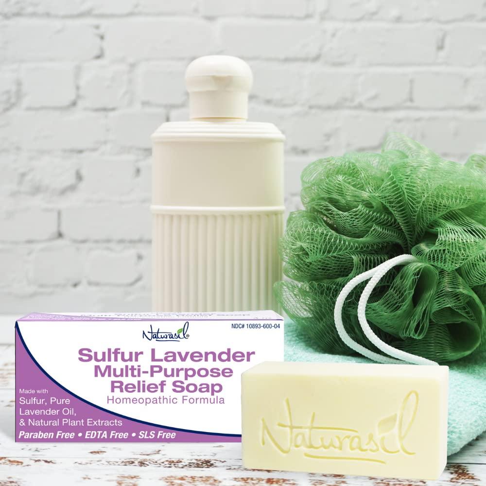 Naturasil Naturasil 10% Sulfur Lavender Soap Bar Natural Skin Treatment for Acne, Bug Bites, Warts Treatment, Viral Bumps, Nodes & Itching | for Kids & Adults |113 grams