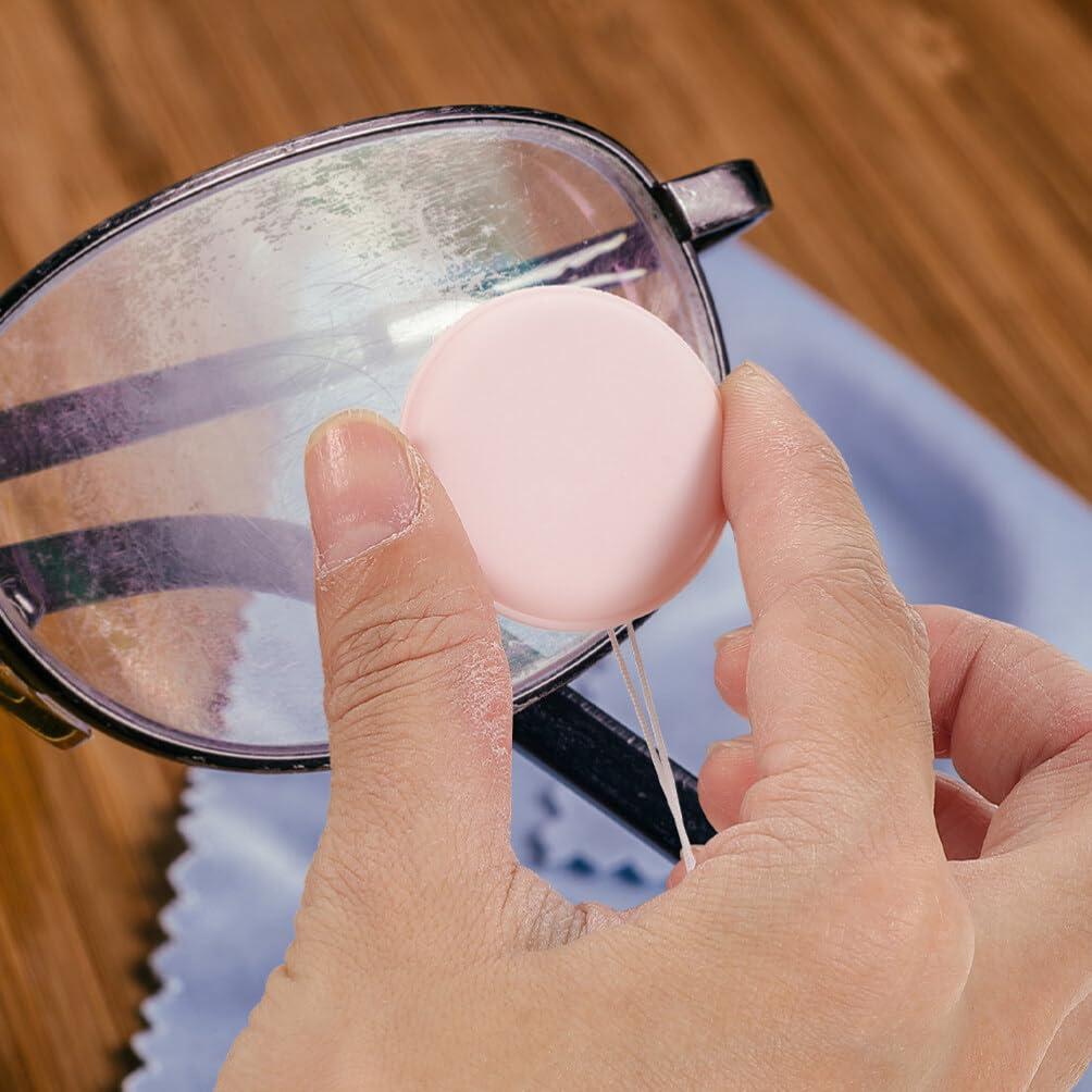 GLEAVI GLEAVI Pouch Microfiber Cleaning Cloth - 6pcs Mini Phone Screen Wiper Macaron Shape - Portable Lens & Screen Cleaner Cloth Keychain Glasses Eyeglass Brush (Pink,Blue)