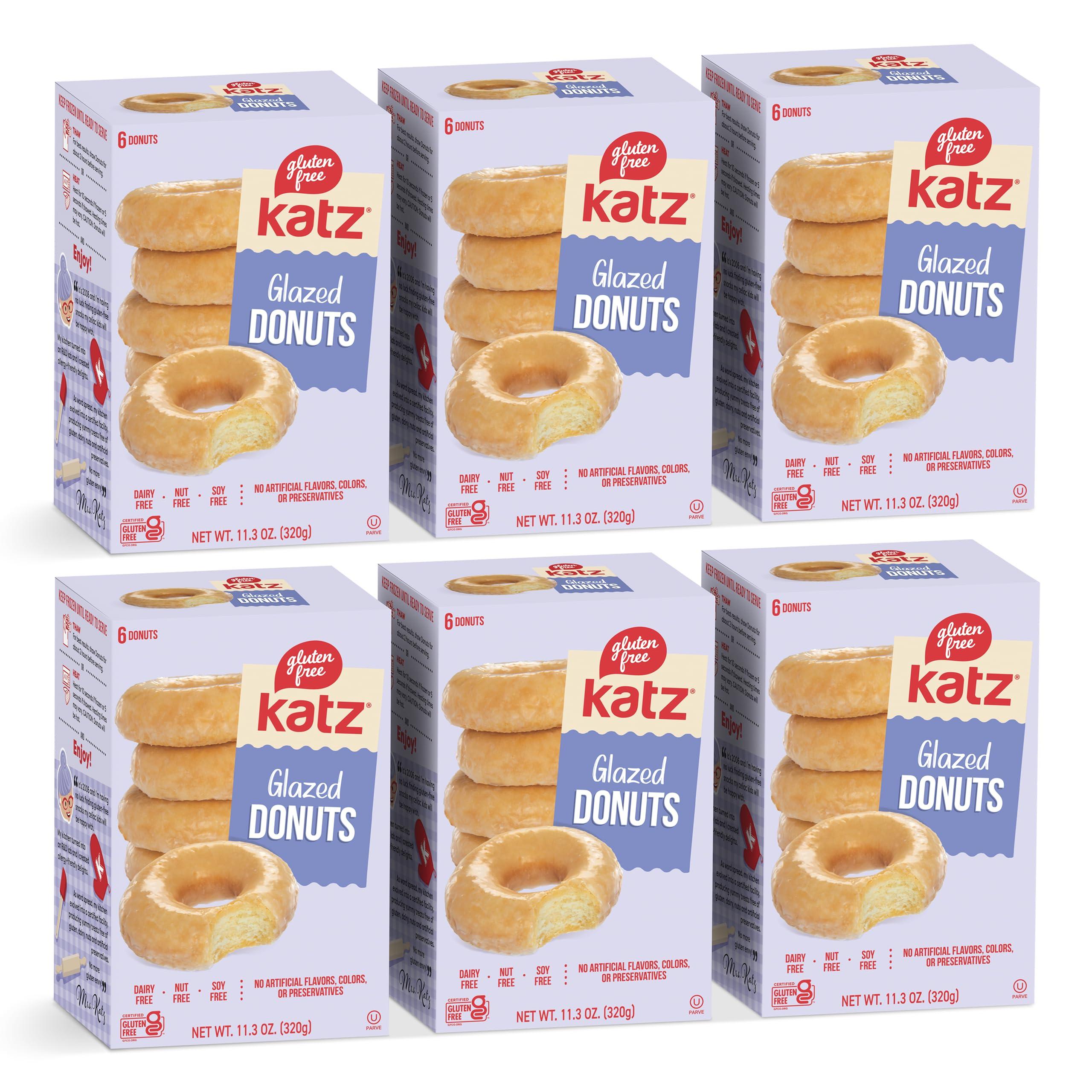 Katz Gluten Free Katz Gluten Free Glazed Donuts | Dairy Free, Nut Free, Soy Free, Gluten Free | Kosher (6 Packs of 6 Donuts, 14 Ounce Each)