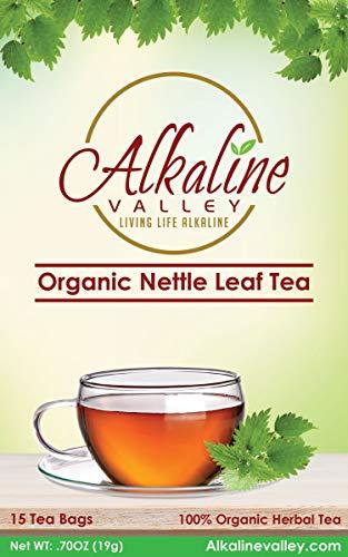 Alkaline Valley Nettle Leaf Tea Organic - 15 Unbleached/Chemical-Free Nettle Tea Bags - (Pack of 6) - Caffeine-Free, No GMO