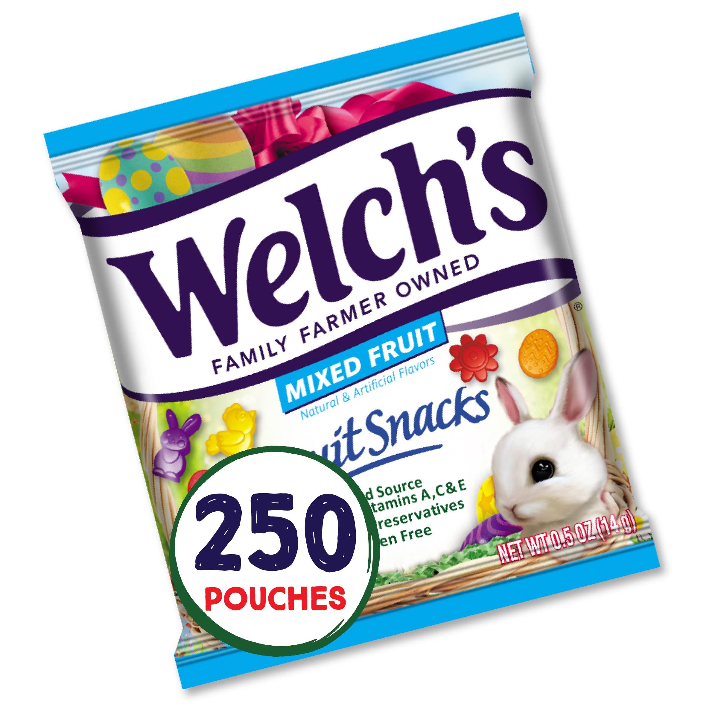 Welch's Welch's Fruit Snacks, Mixed Fruit, Spring Bulk Pack, Gluten Free, Individual Single Serve Bags, 0.5oz (Pack of 250)