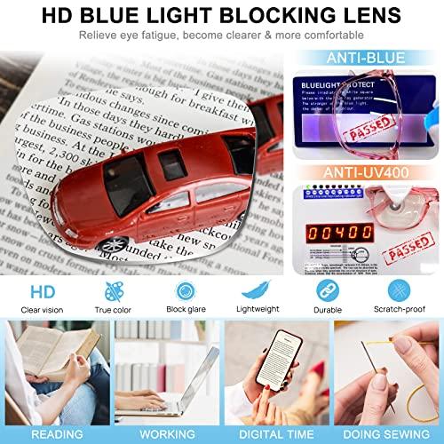MARE AZZURO MARE AZZURO Blue Blocking Reading Glasses Women Light Computer Readers 0 1.00 1.25 1.50 1.75 2.00 2.25 2.50 2.75 3.00 3.50 4.00 5.00 6.00 (Pink, 125)
