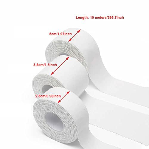 SENRISE SENRISE Athletic Sport Tape White Athletic Sports Tape Very Strong Easy Tear for Sports Tape Athletic for Sport Trainers & First Aid Injury Wrap-3.8CM*10M/1.5in*33ft