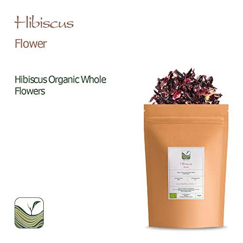 Valley of Tea Hibiscus Organic Flowers Herbal Tea - Lemon Tart & Berry Rich - Classic Sweet Sour Rose Mallow - Hibiscus Flowers Hibiscus Tea Dry Hibiscus Flower Organic Hibiscus Flowers Hibiscus Flower Tea 100g