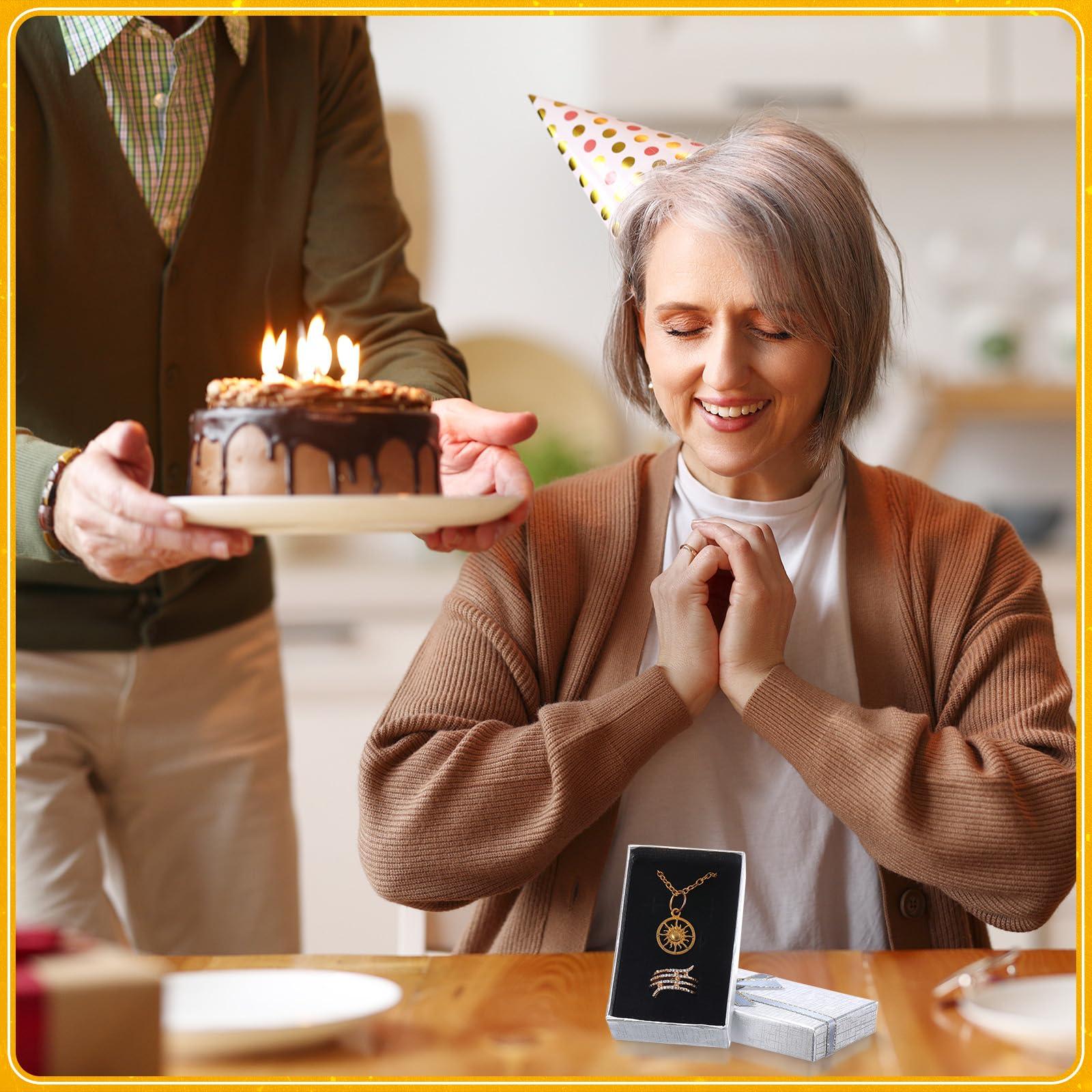 Bucherry Jewelry Gift Box Small Empty Gift Boxes Jewelry Boxes Packaging Bulk Gift Wrap Boxes Cardboard Jewelry Boxes with Bow for Ring Necklaces Earring Bracelet Jewelry (150 Pcs)