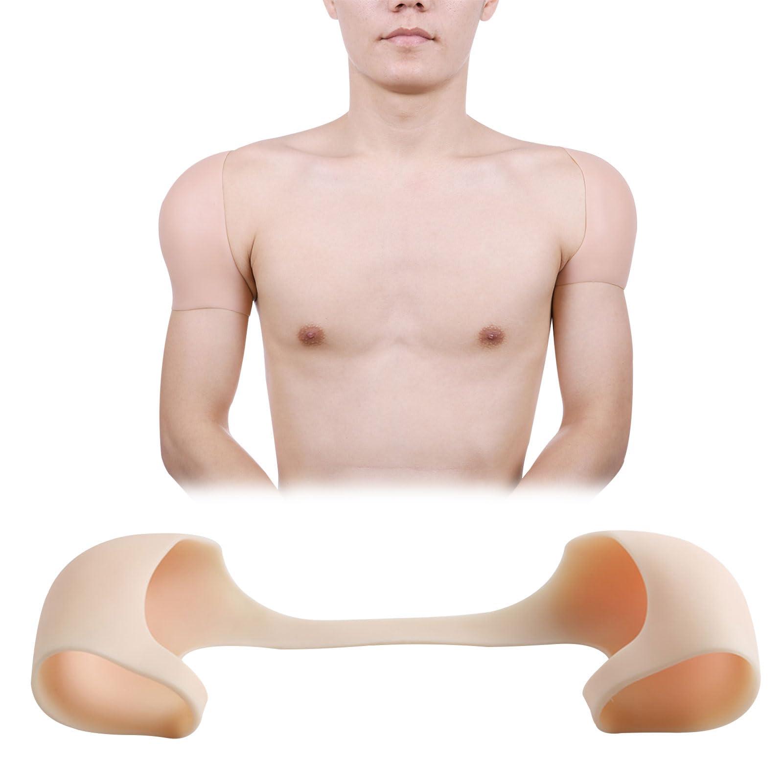 ZWSMS ZWSMS Men\'s Silicone Shoulder Pads Anti-Slip Shoulder Push-up Pads Reusable Invisible Enhancer Shoulder Pads for Clothing,Color 2,L