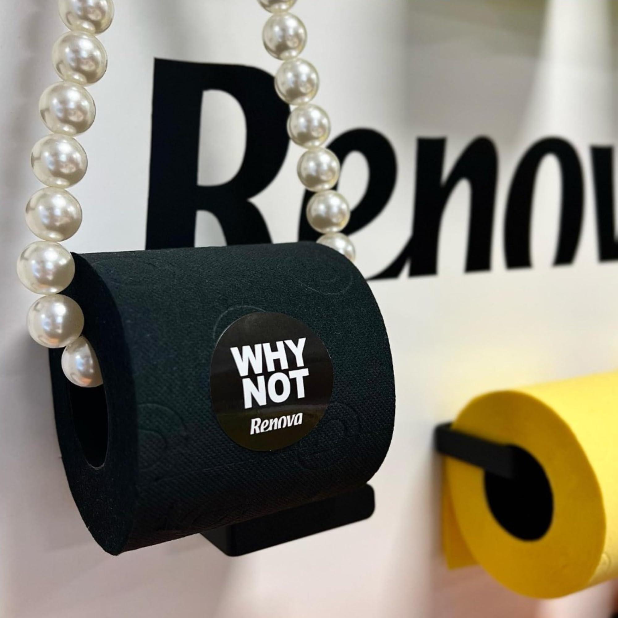 Renova Renova 3 Ply Soft Black Toilet Loo Tissue Paper Lightly Scented 6 roll pack x 6