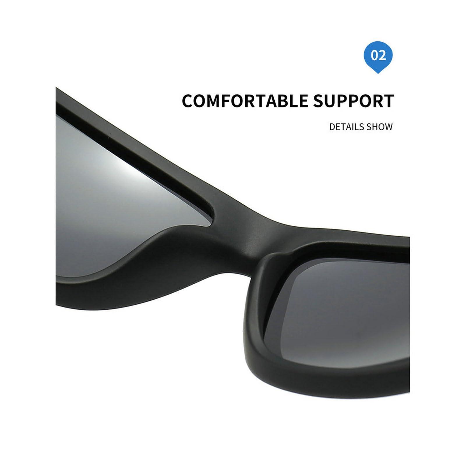 willochra willochra Full lens Polarized Reading Sunglasses for Men Driving Wrap Around Sports Square Presbyopia Reader (black, 2.25, x)