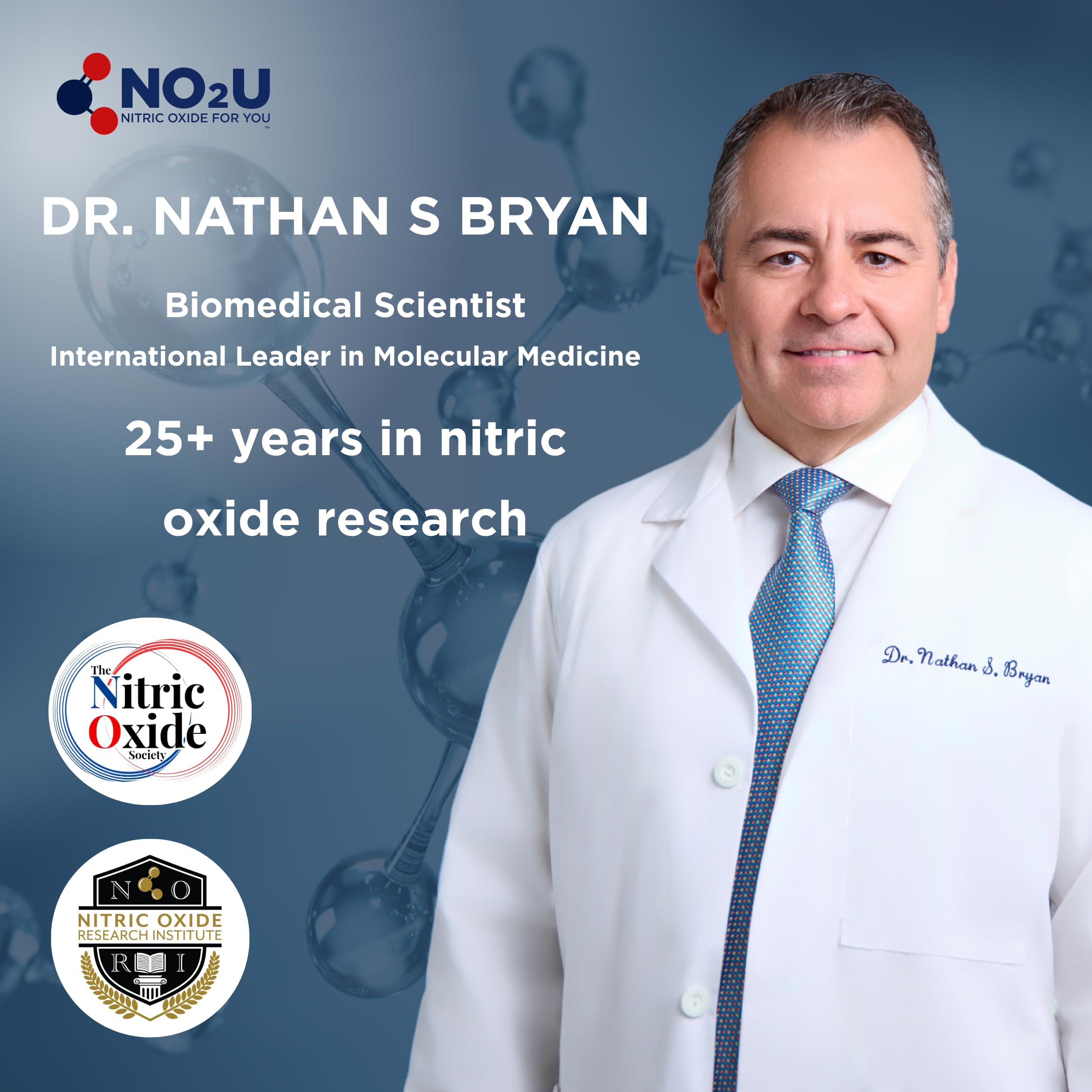 NO2U NO2U Bryan NITRICEUTICALS - Natural Nitric Oxide Supplements for Men & Women - Promotes Blood Circulation, Oxygen & Nutrient Delivery, Daily Wellness Support - No Gluten or Dairy - 60 Vegan Lozenges