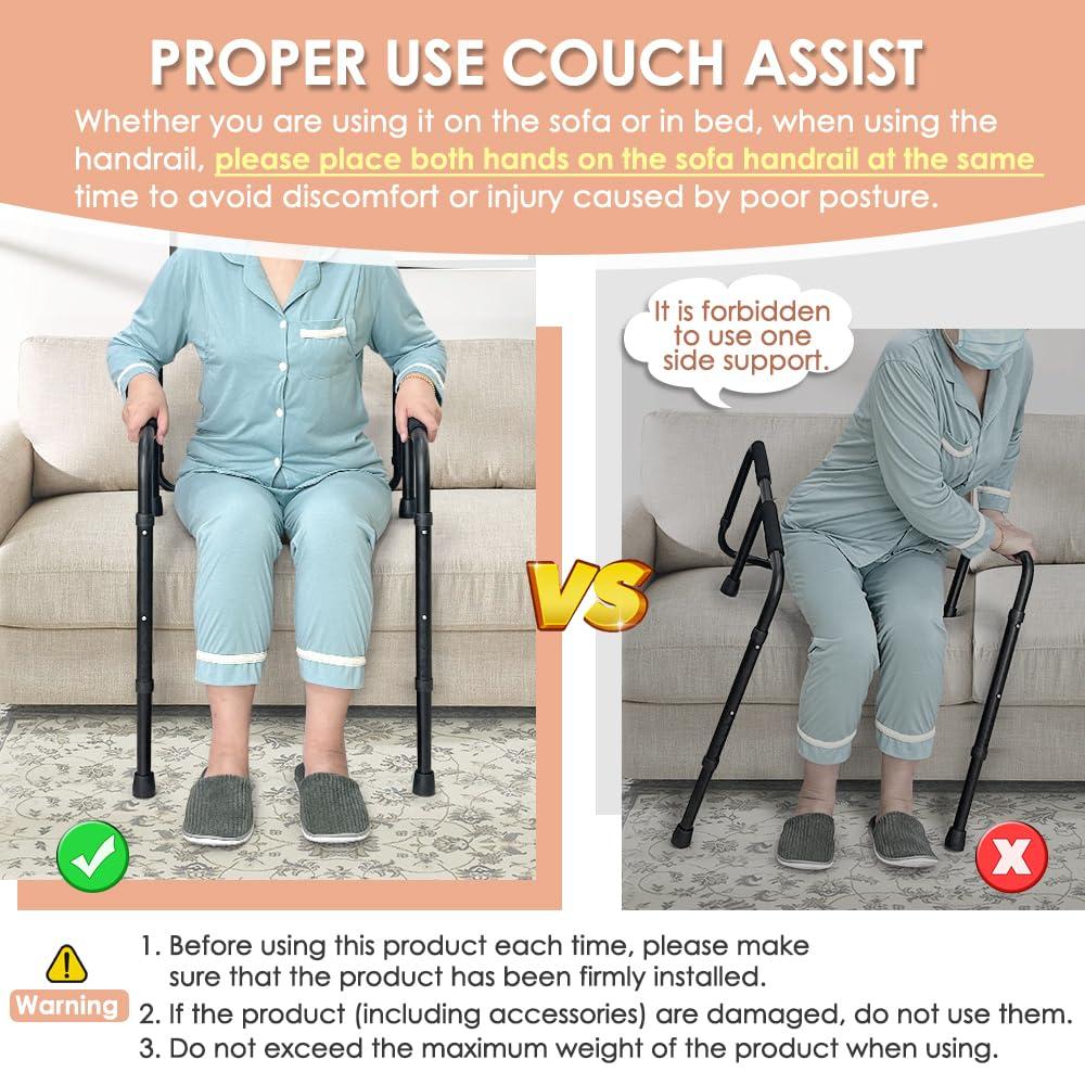 NEPPT Stand Assist for Elderly Chair Lift Assist Cane Seniors Fall Prevention Devices Couch Cane Standing Supports Handles Mobility Daily Living Aids Safety Grab Bar for Patient, Handicap, Disability