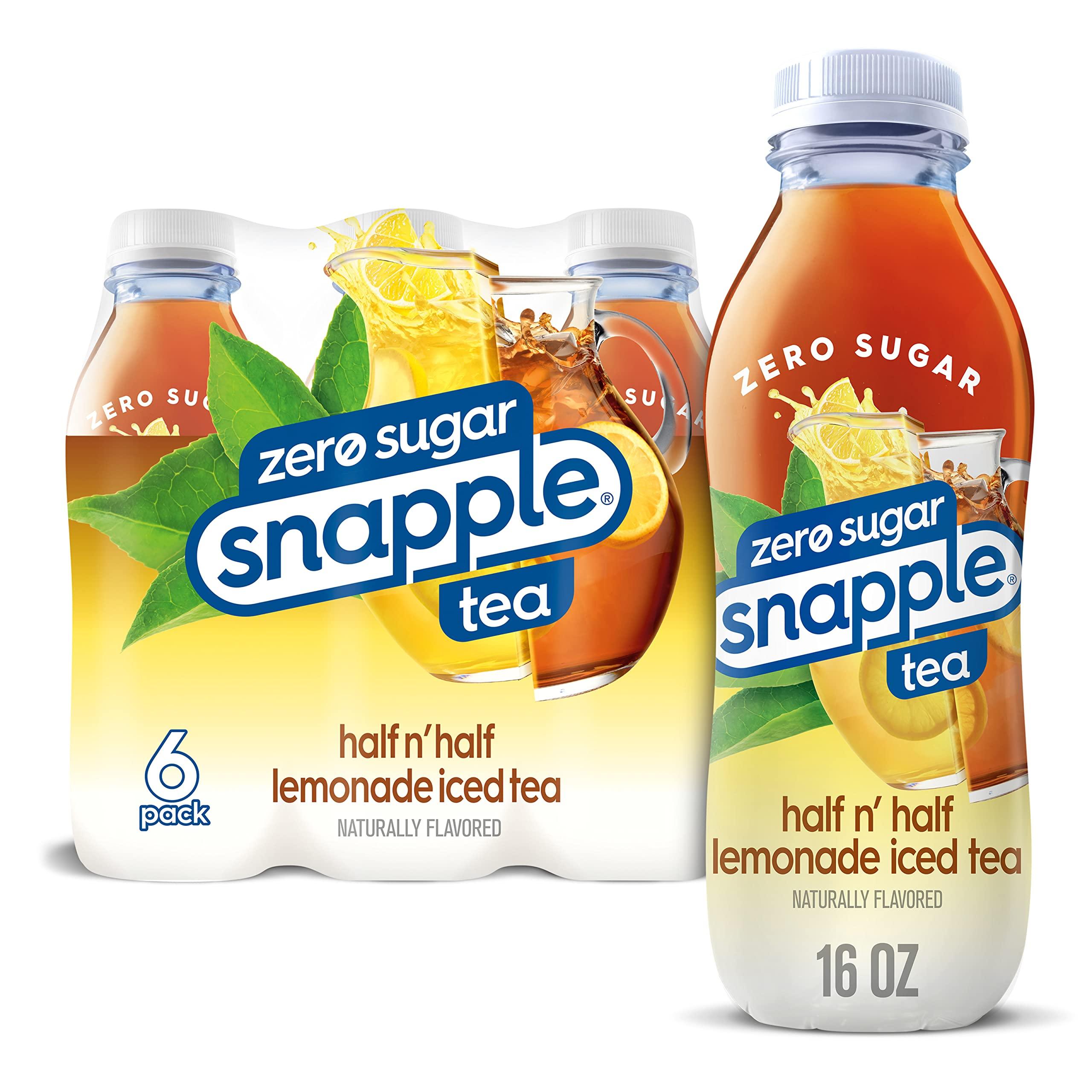 Snapple Snapple Zero Sugar Half \'n Half Tea, 16 fl oz recycled plastic bottle, 6 pack