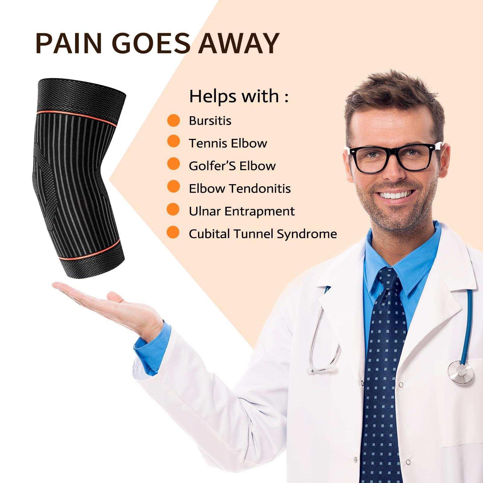 Vlela Tennis Elbow Sleeve,Elbow Compression Sleeve, Elbow Brace For Tendonitis and Tennis Elbow,Golfers, Arthritis, Bursitis. Elbow Pain Relief,Weightlifting, Fit for Men & Women (Orange, X-Small)