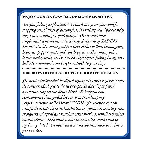 Tadin Herb and Tea Tadin Detox Dandelion Tea Blend. Caffeine Free. 24 Tea Bags. 1.19 oz. Pack of 6