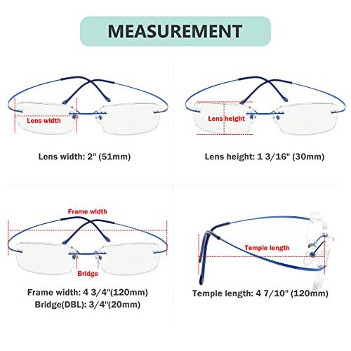 Eyekepper Eyekepper Titanium Rimless Reading Glasses Readers Women Blue +0.75