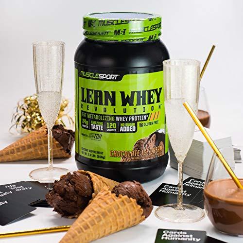 Musclesport Musclesport Lean Whey Revolution™ Protein Powder - Whey Protein Isolate - Low Calorie, Low Carb, Low Fat, Incredible Flavors - 25g Protein per Scoop - 5lb Chocolate Ice Cream