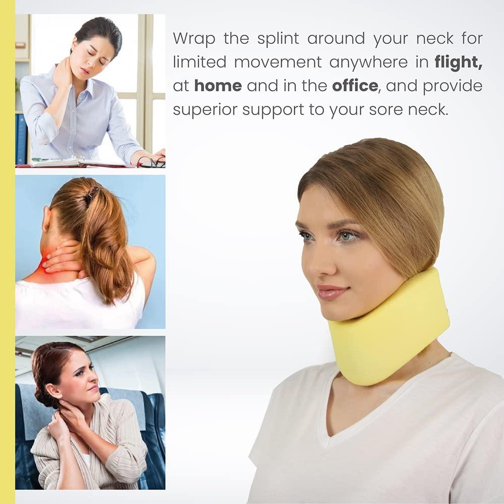 Ritmic RITMIC Neck Support, Soft Foam Neck Brace for Neck Pain, Foam Filled Cervical Collar, Aligns Stabilizes Vertebrae, Adjustable Neck Support for Sleeping, TV, PC and Office, Suitable for Men and Women