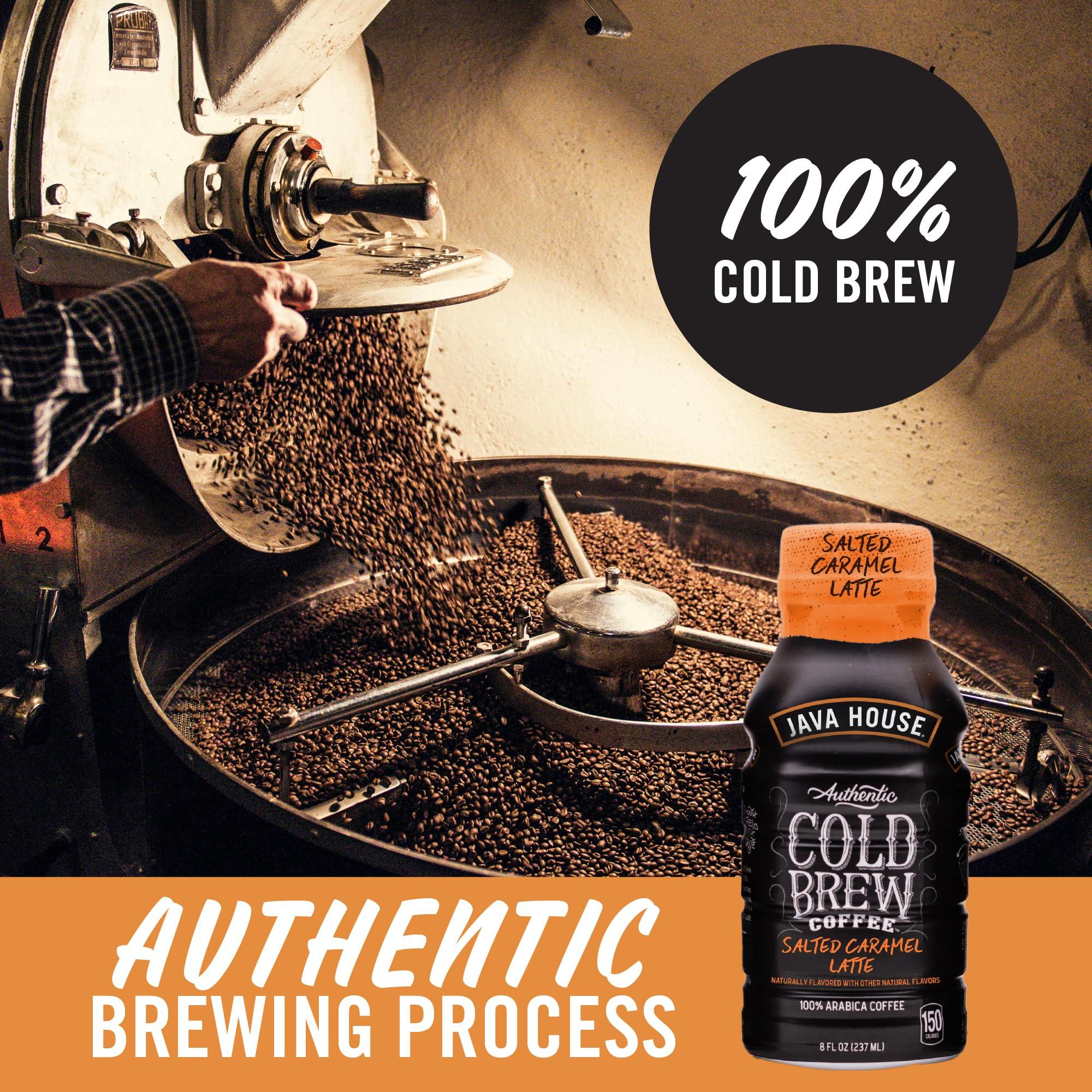 Java House Java House Cold Brew Coffee, Salted Caramel Latte, 12 Pack of 8oz Bottles, Ready to Drink Instant Cold & Iced Coffee (Salted Caramel Latte)