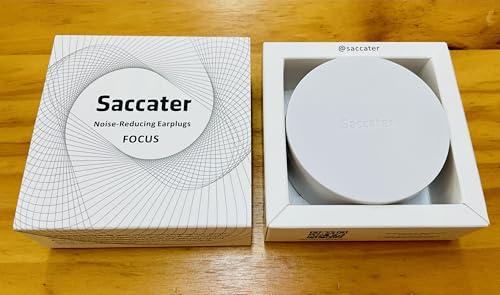 SACCATER Saccater Focus Noise-reducing Earplugs - Reusable Silicone Earplugs for Deep Focus, Work, Study, Comfy Sleep, Misophonia, Travel, Hearing Protection - Adjustable in XS/S/M/L, SNR 23, NRR 17, Black