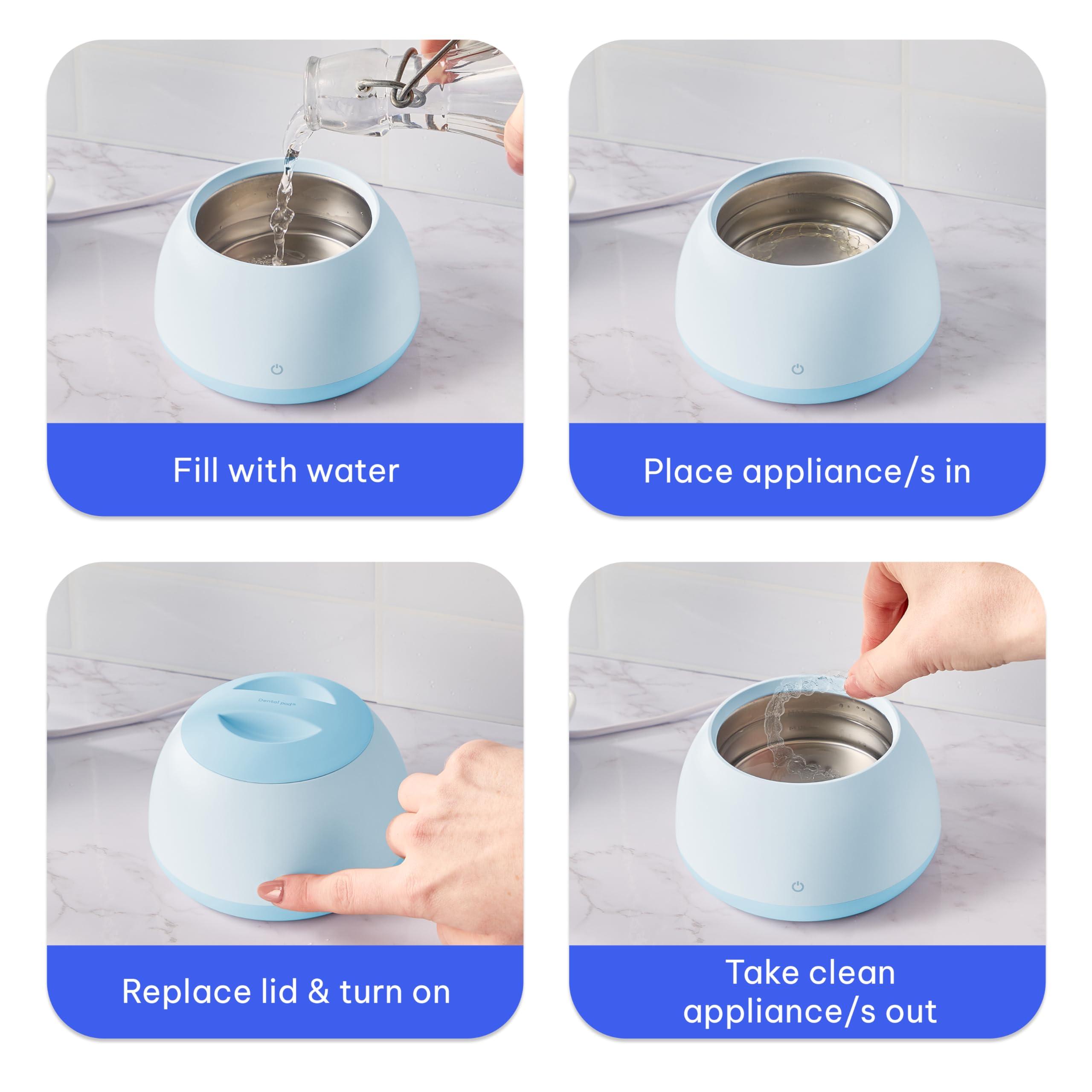 Zima Dental Zima Dental Pod | Sky Blue | Ultrasonic Retainer Cleaner Machine | Aligner, Nightguard, Mouth Guard, Denture Cleaner | Oral Dental Care FSA HSA Approved