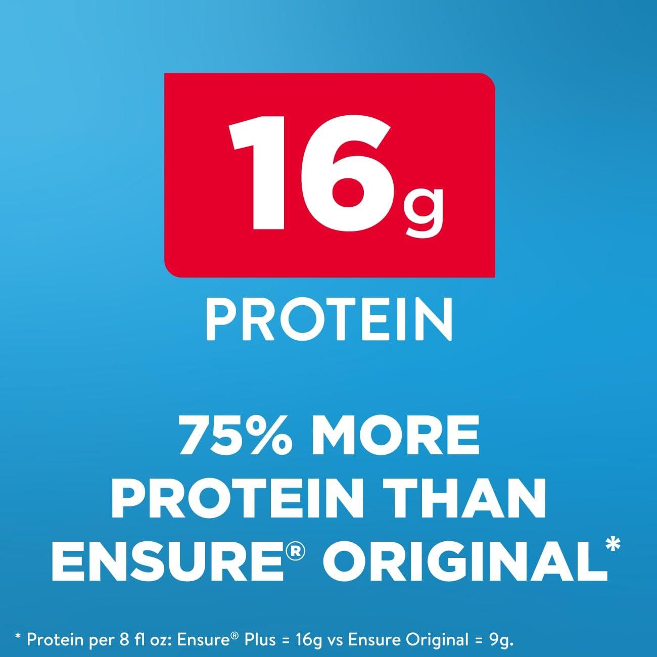 Ensure Plus Ensure Plus Milk Chocolate Nutrition Shake, Meal Replacement Shake, 6 Pack