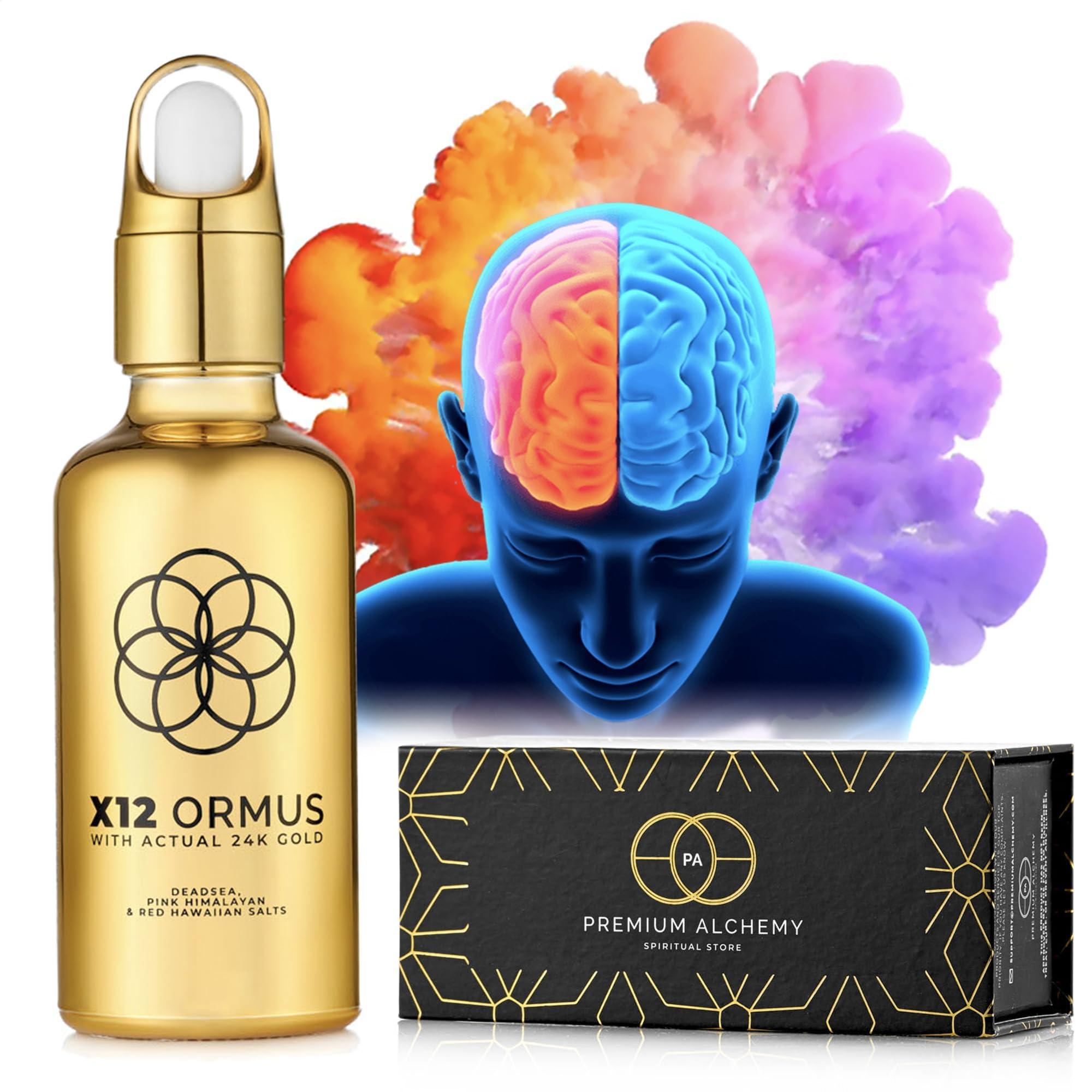x12 Ormus With Actual 24k Gold Ormus Monoatomic Gold Concentrate (High Potency x12) 3.4oz - Made by Real Alchemists - 24k Food Grade Liquid Gold, Dead Sea Salt & Pink Himalayan Salt