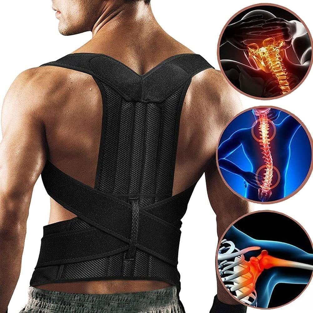 SJHY Posture Corrector Adjustable Back Brace for Neck, Shoulder, Upper Back Pain Relief Lumbar Support Belt Straightener Waist Straps Men Women Back Posture (Size : XXX-Large)