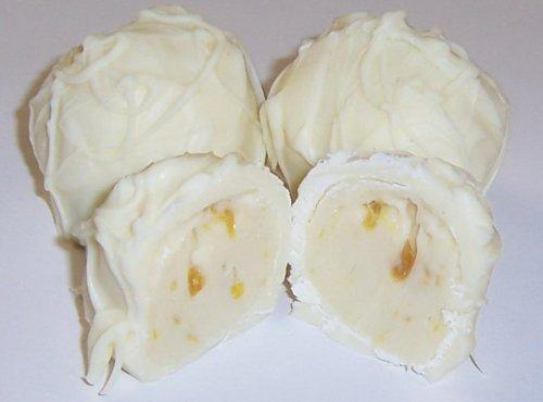 Scott's Cakes Scott's Cakes Pure White Chocolate Covered Pineapple Fruit Truffles in a 8 oz. Pink Heart Box