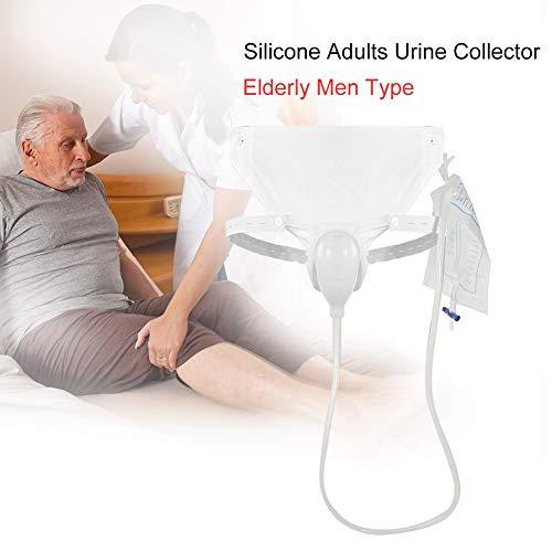 TMISHION Silicone Urine Collector with 2 Urine Catheter Bags, 3 Type Optional for Man Woman Elderly (Elderly Men Type) Reusable Portable Male Comfort Fit Advantage Urinal System