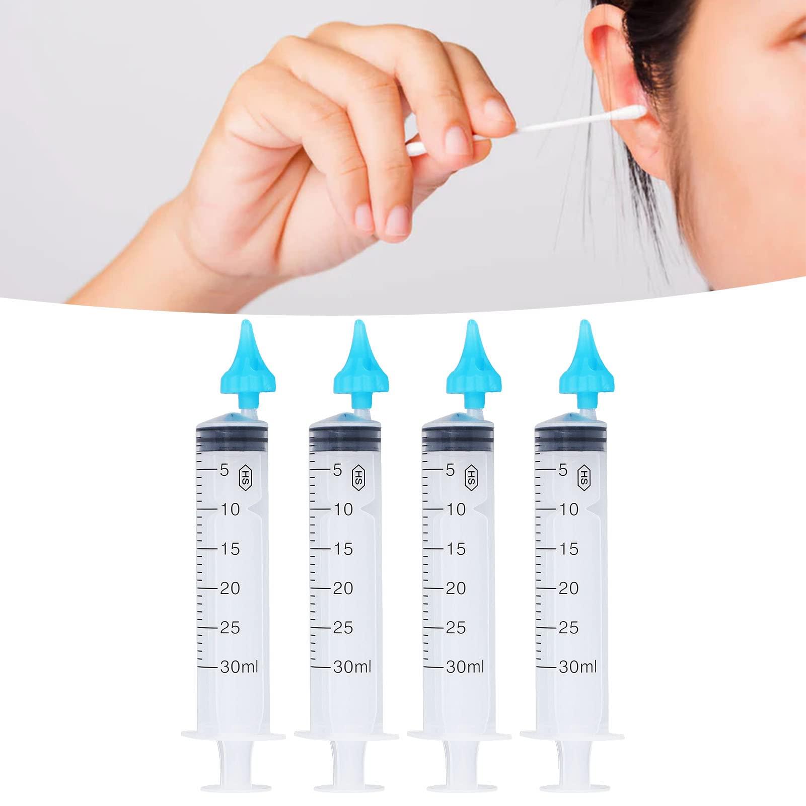 Airshi Ear Wax Syringe 4pcs Ear Irrigation Syringe 20ml 30ml Portable for Adult Kids Cleaning